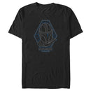 Men's Star Wars: The Mandalorian Mando Blue Line Art Helmet T-Shirt