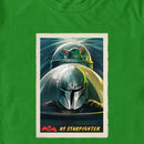 Men's Star Wars: The Mandalorian N1 Starfighter Grogu and Mando Poster T-Shirt