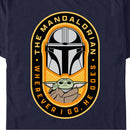 Men's Star Wars: The Mandalorian Grogu and Mando Wherever I Go, He Goes Badge T-Shirt