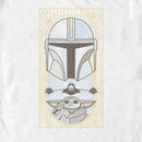 Men's Star Wars: The Mandalorian Grogu and Mando Faded Card T-Shirt