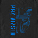 Men's Star Wars: The Mandalorian Paz Vizsla Blue Helmet T-Shirt