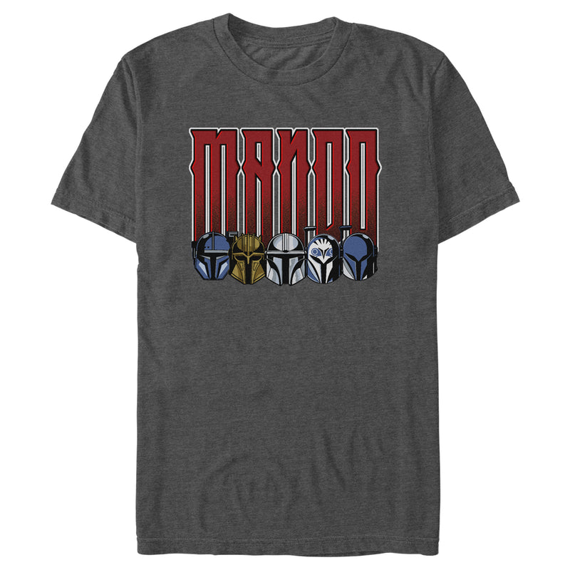 Men's Star Wars: The Mandalorian Mando Helmet Line T-Shirt