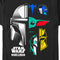 Men's Star Wars: The Mandalorian Color Block Character Heads T-Shirt