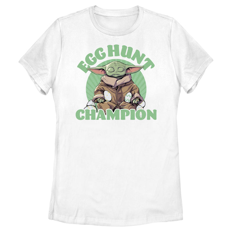 Women's Star Wars: The Mandalorian Easter Grogu Egg Hunt Champion T-Shirt