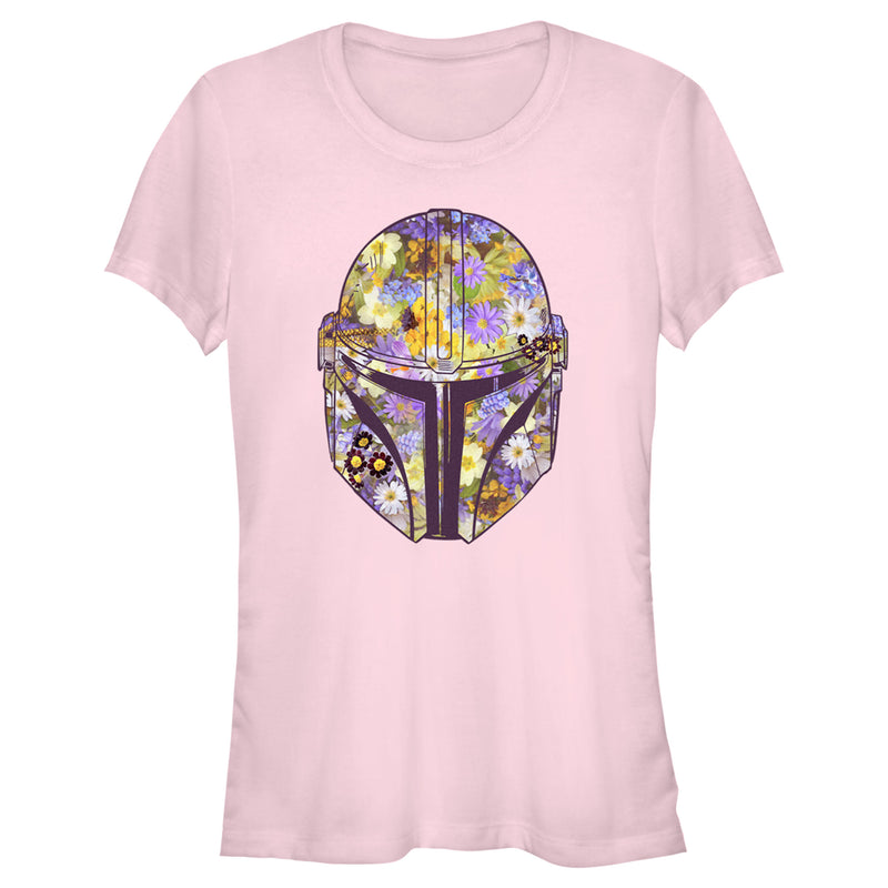 Junior's Star Wars: The Mandalorian Mando Floral Fill T-Shirt
