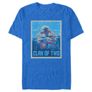 Men's Star Wars: The Mandalorian Clan of Two Blue and Red Distressed Poster T-Shirt