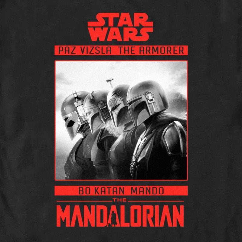 Men's Star Wars: The Mandalorian Red Character Poster T-Shirt