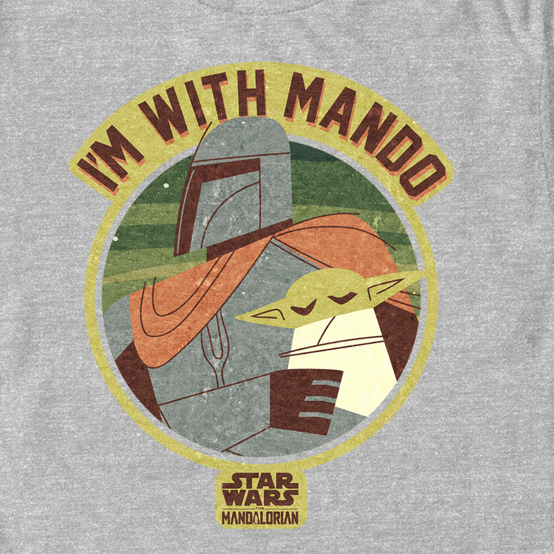 Men's Star Wars: The Mandalorian I'm with Mando Minimalist Badge T-Shirt