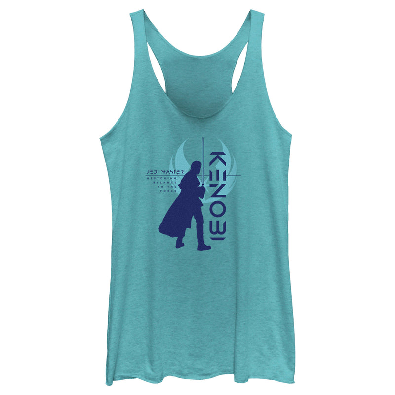 Women's Star Wars: Obi-Wan Kenobi Restoring Balance Kenobi Silhouette Racerback Tank Top