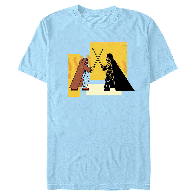 Men's Star Wars: Obi-Wan Kenobi Darth Vader Vs. Kenobi Cartoon Standoff T-Shirt