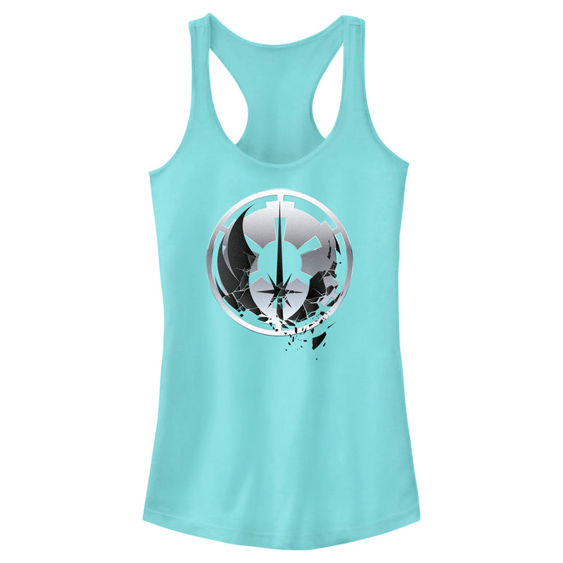 Junior's Star Wars: Obi-Wan Kenobi Jedi and Empire Logo Racerback Tank Top