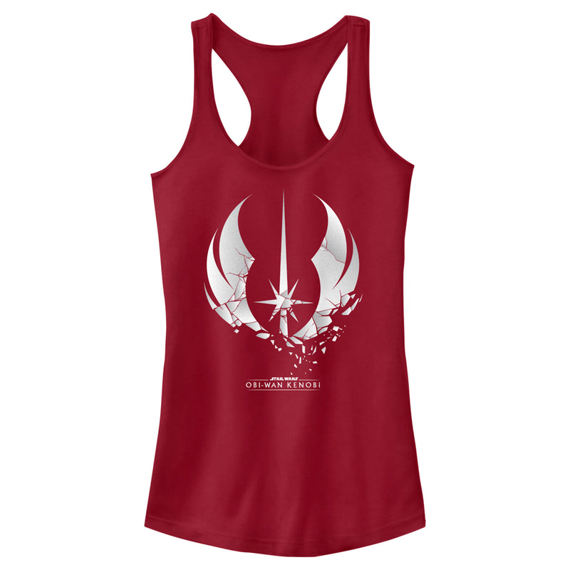 Junior's Star Wars: Obi-Wan Kenobi Shattered Jedi Knight Emblem Racerback Tank Top