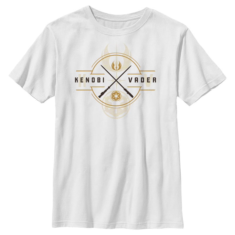 Boy's Star Wars: Obi-Wan Kenobi Vader and Kenobi Lightsaber Crest T-Shirt