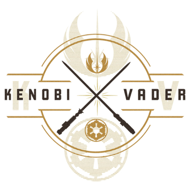 Junior's Star Wars: Obi-Wan Kenobi Vader and Kenobi Lightsaber Crest T-Shirt