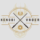 Women's Star Wars: Obi-Wan Kenobi Vader and Kenobi Lightsaber Crest Racerback Tank Top