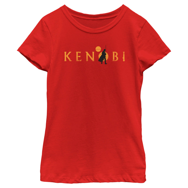 Girl's Star Wars: Obi-Wan Kenobi Silhouette Kenobi Two Suns T-Shirt