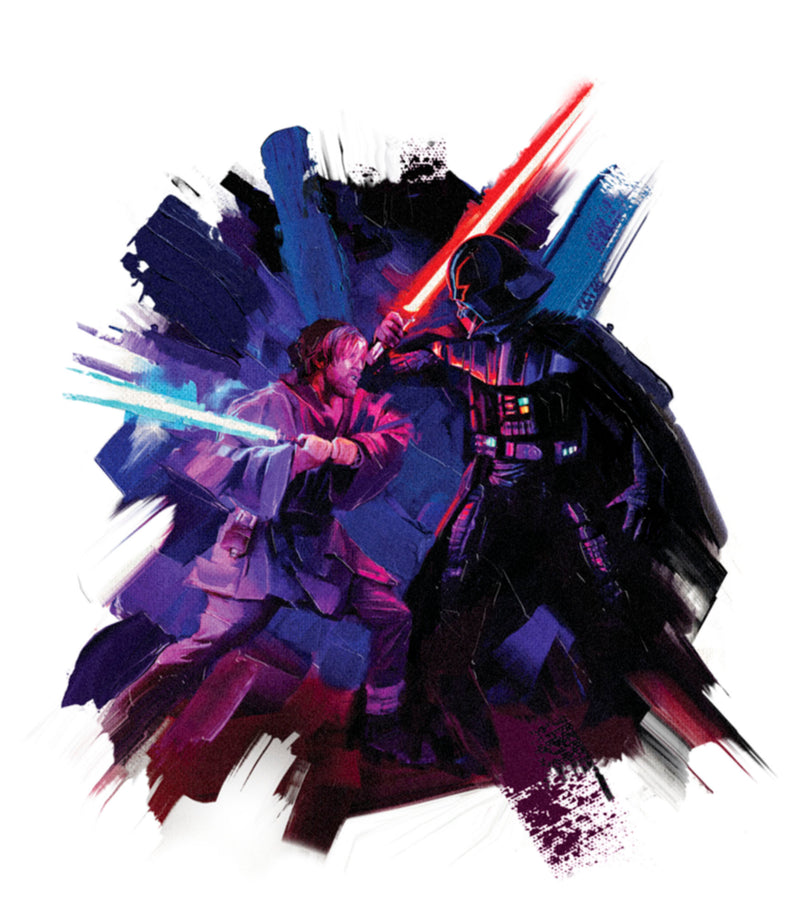 Junior's Star Wars: Obi-Wan Kenobi Darth Vader and Obi-Wan Kenobi Battle Paint T-Shirt