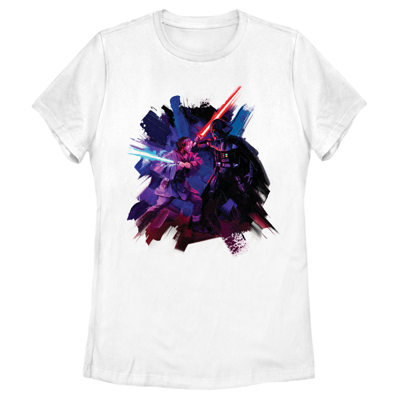 Women's Star Wars: Obi-Wan Kenobi Darth Vader and Obi-Wan Kenobi Battle Paint T-Shirt