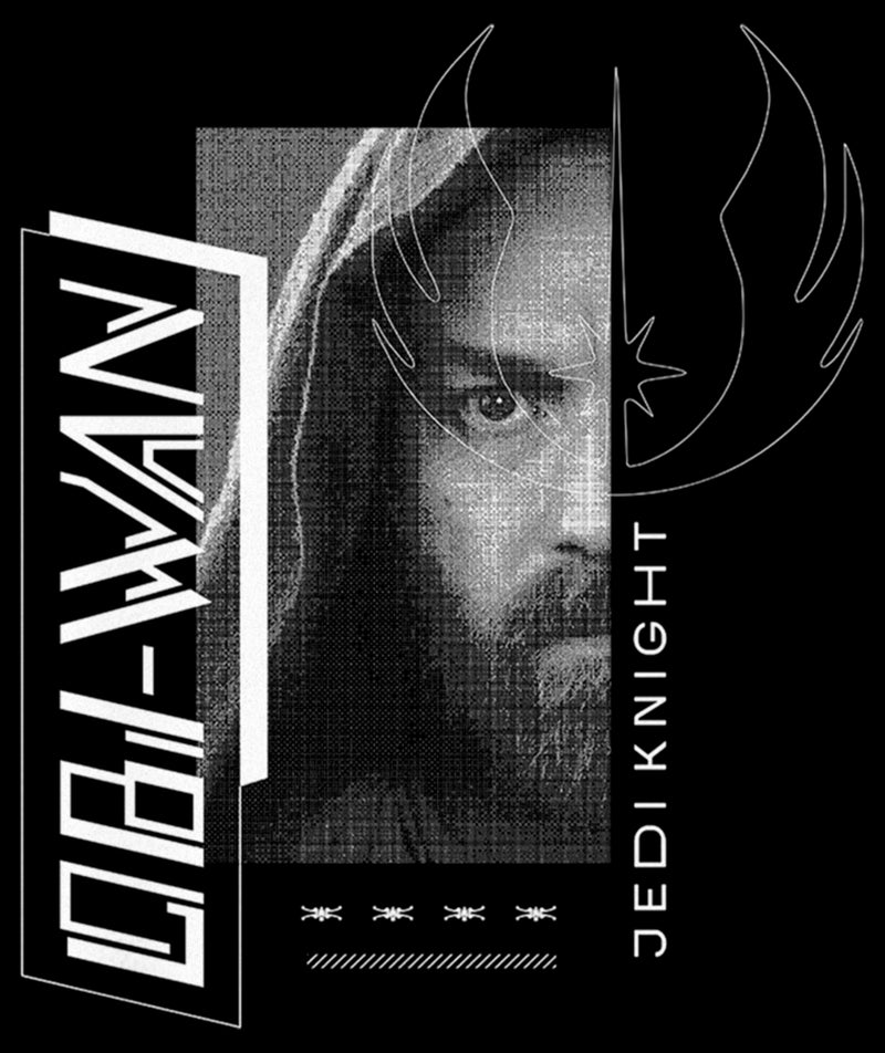 Boy's Star Wars: Obi-Wan Kenobi Jedi Knight Kenobi Grayscale Portrait T-Shirt