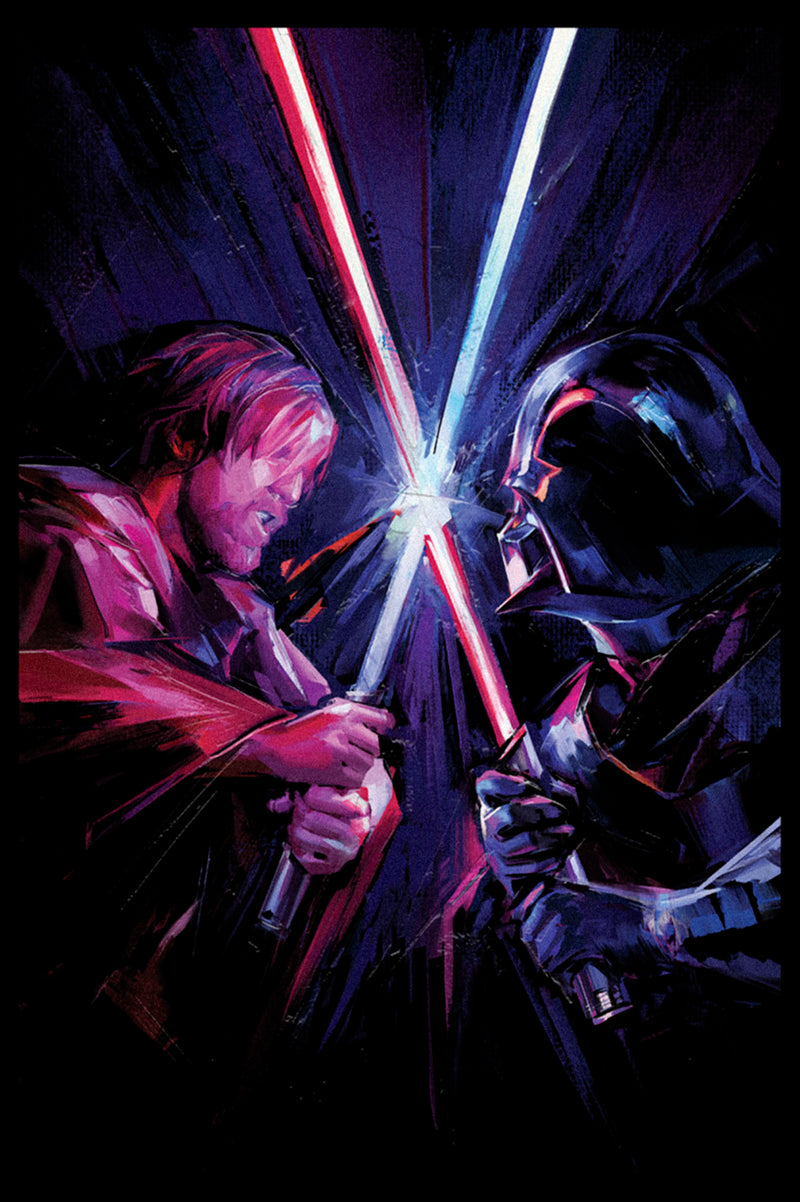Boy's Star Wars: Obi-Wan Kenobi Vader vs Kenobi Artistic Lightsaber Duel T-Shirt