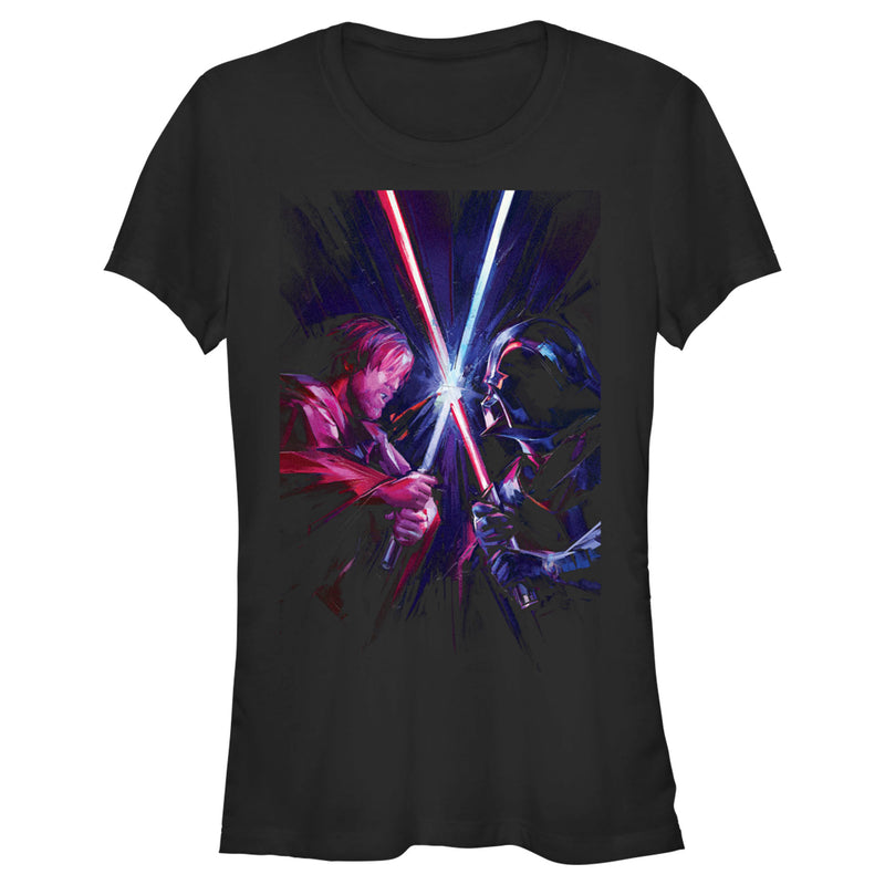 Junior's Star Wars: Obi-Wan Kenobi Vader vs Kenobi Artistic Lightsaber Duel T-Shirt