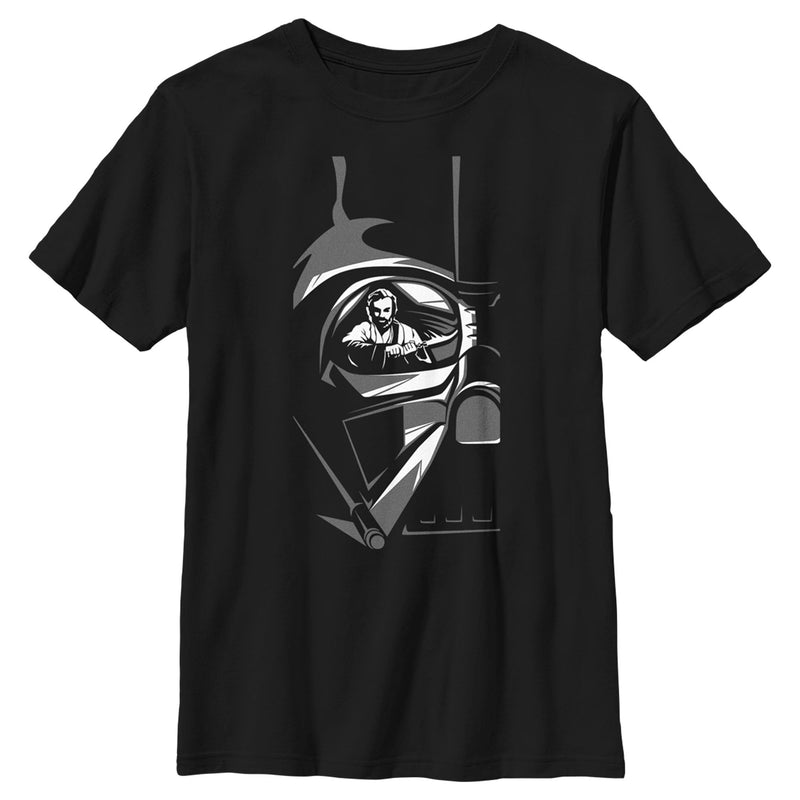 Boy's Star Wars: Obi-Wan Kenobi Darth Vader Helmet Reflection with Obi-Wan T-Shirt