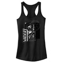 Junior's Star Wars: Obi-Wan Kenobi Darth Vader Grayscale Portrait with Empire Logo Racerback Tank Top