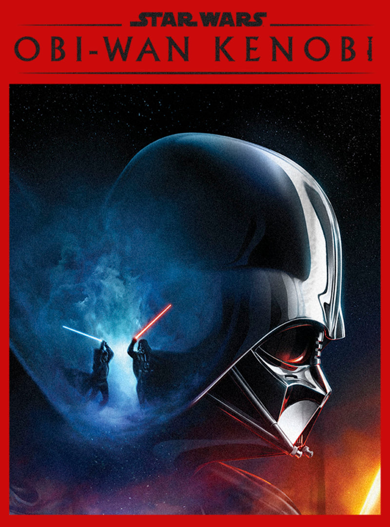 Boy's Star Wars: Obi-Wan Kenobi Darth Vader vs Kenobi Galactic Battle Poster T-Shirt