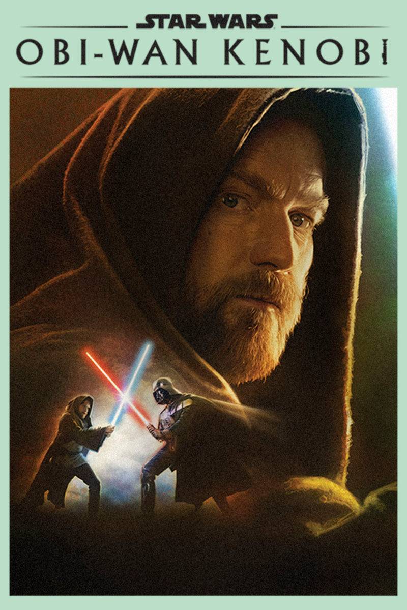 Girl's Star Wars: Obi-Wan Kenobi Darth Vader vs Kenobi Artistic Lightsaber Duel T-Shirt