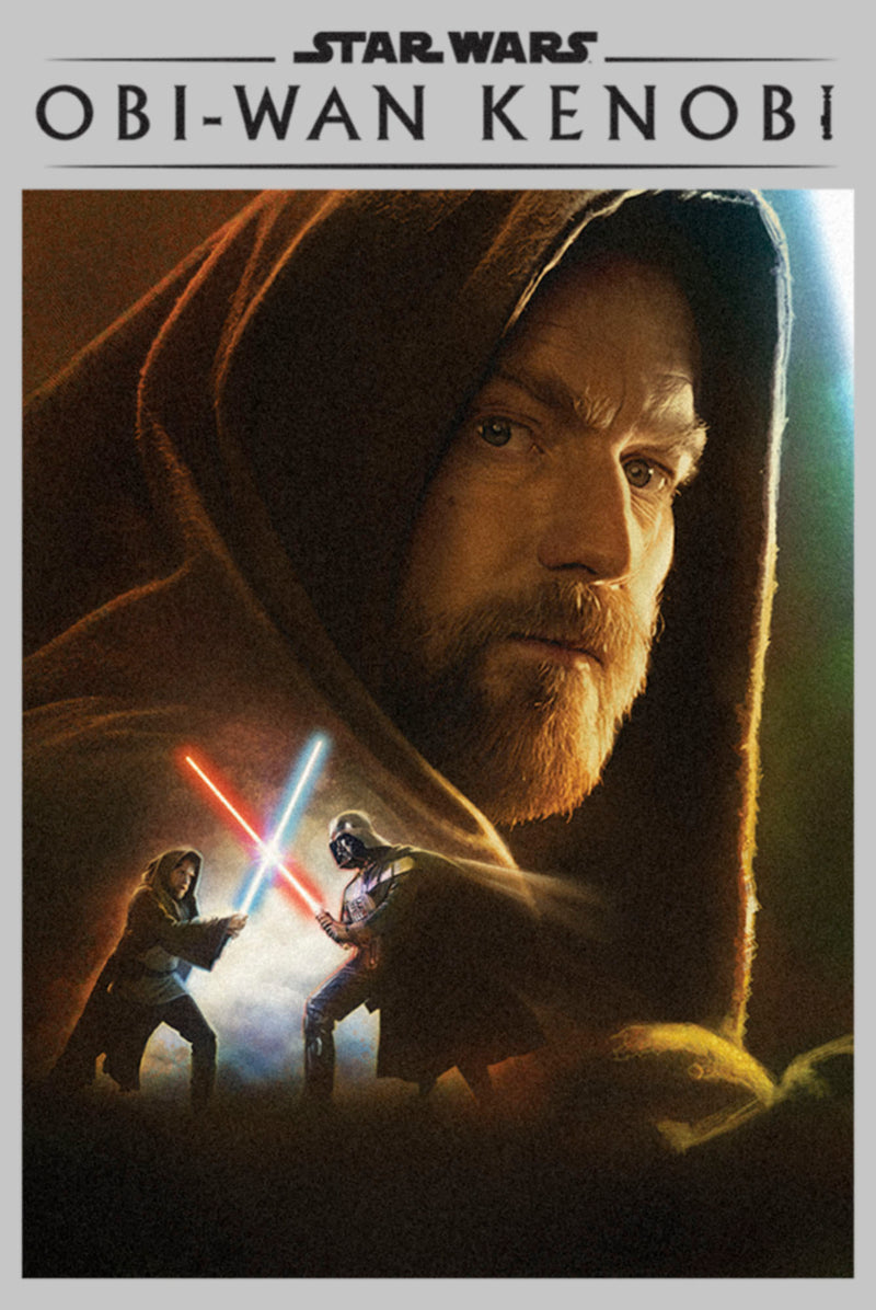 Junior's Star Wars: Obi-Wan Kenobi Darth Vader vs Kenobi Artistic Lightsaber Duel T-Shirt