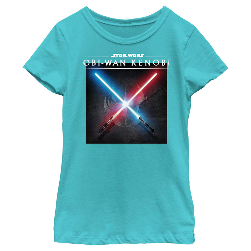 Girl's Star Wars: Obi-Wan Kenobi Lightsaber Dark Side vs Jedi Clash T-Shirt