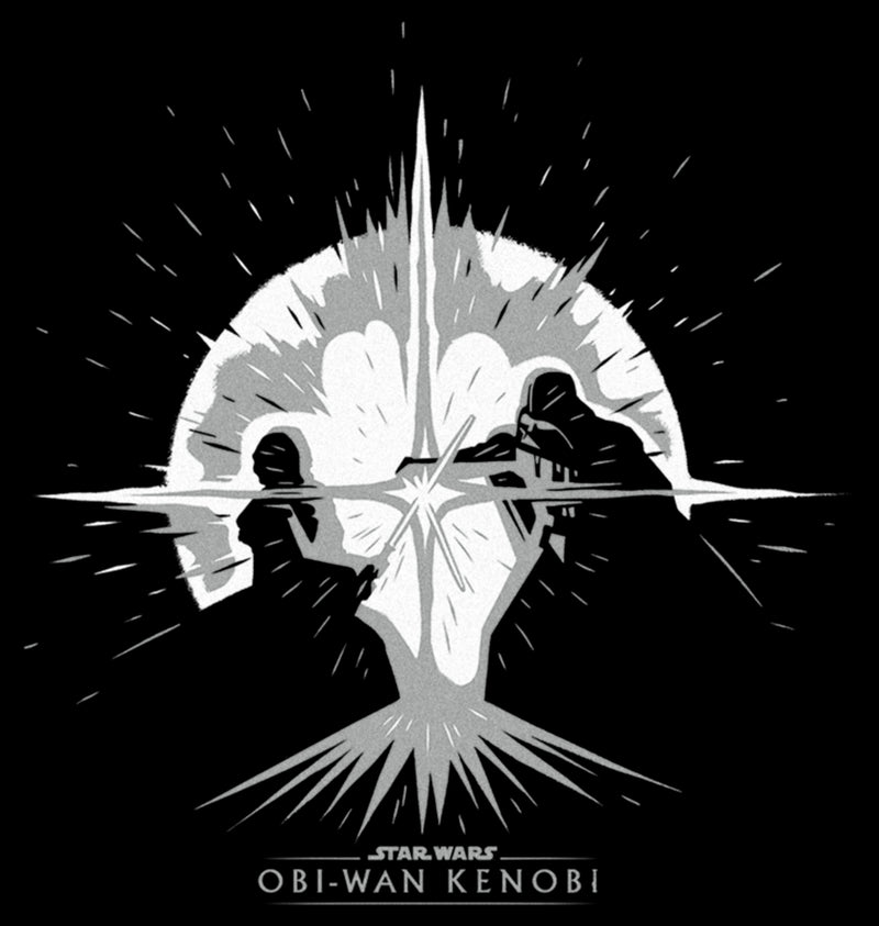 Men's Star Wars: Obi-Wan Kenobi Darth Vader vs Kenobi Silhouette Lightsaber Explosion T-Shirt
