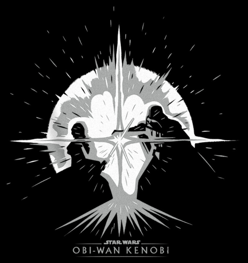 Boy's Star Wars: Obi-Wan Kenobi Darth Vader vs Kenobi Silhouette Lightsaber Explosion Pull Over Hoodie