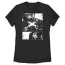 Women's Star Wars: Obi-Wan Kenobi Darth Vader vs Kenobi Grayscale Battle Panels T-Shirt