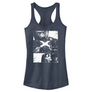 Junior's Star Wars: Obi-Wan Kenobi Darth Vader vs Kenobi Grayscale Battle Panels Racerback Tank Top