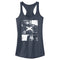 Junior's Star Wars: Obi-Wan Kenobi Darth Vader vs Kenobi Grayscale Battle Panels Racerback Tank Top