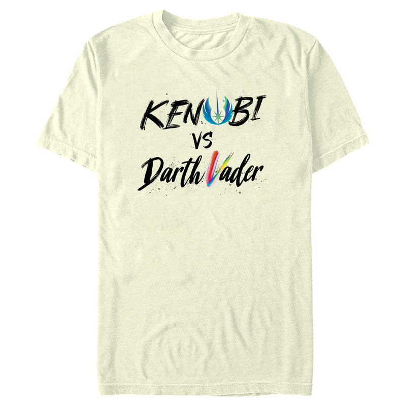 Men's Star Wars: Obi-Wan Kenobi Darth Vader vs Kenobi Rainbow Text T-Shirt