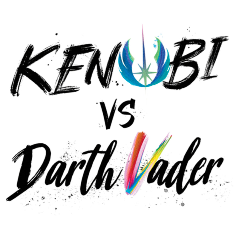 Women's Star Wars: Obi-Wan Kenobi Darth Vader vs Kenobi Rainbow Text T-Shirt