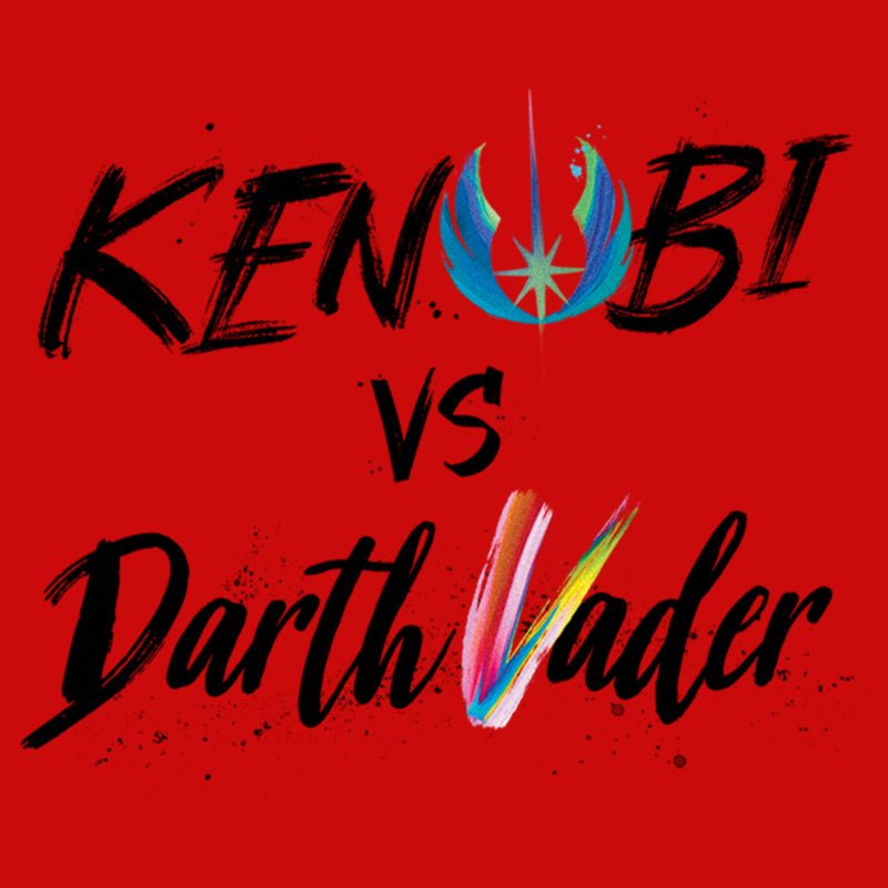 Boy's Star Wars: Obi-Wan Kenobi Darth Vader vs Kenobi Rainbow Text T-Shirt