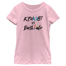 Girl's Star Wars: Obi-Wan Kenobi Darth Vader vs Kenobi Rainbow Text T-Shirt