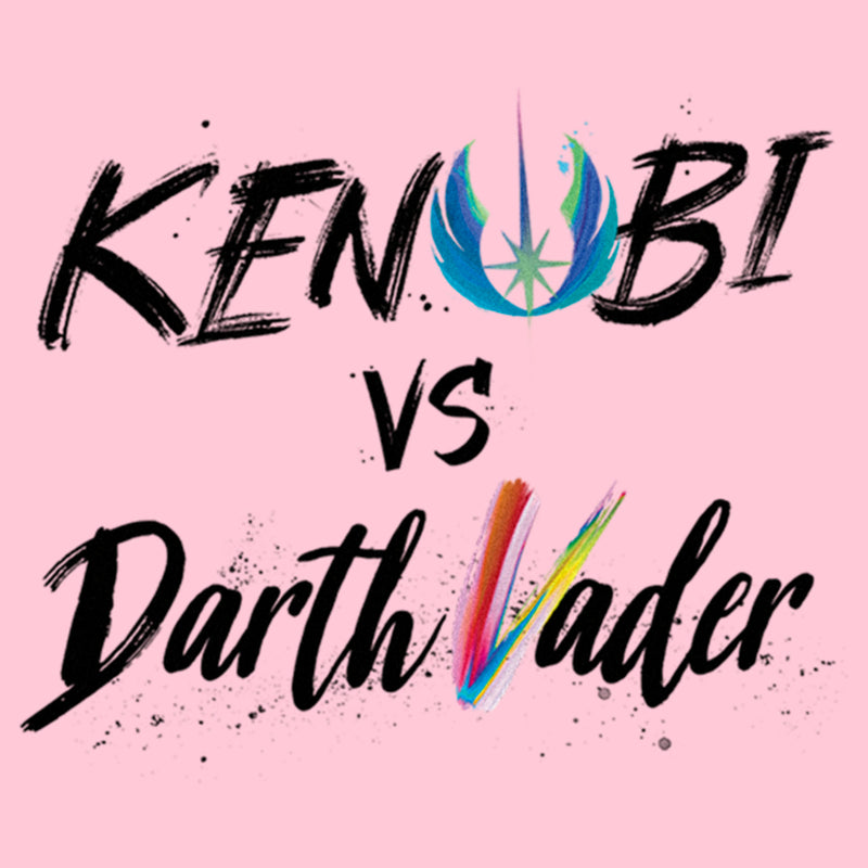 Girl's Star Wars: Obi-Wan Kenobi Darth Vader vs Kenobi Rainbow Text T-Shirt