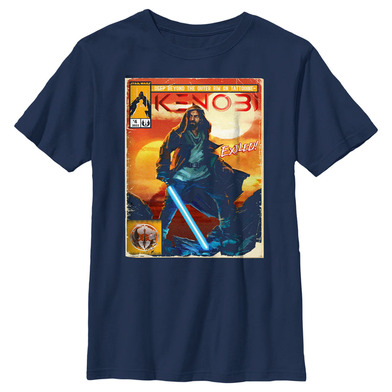 Boy's Star Wars: Obi-Wan Kenobi Vintage Comic with Exiled Kenobi T-Shirt
