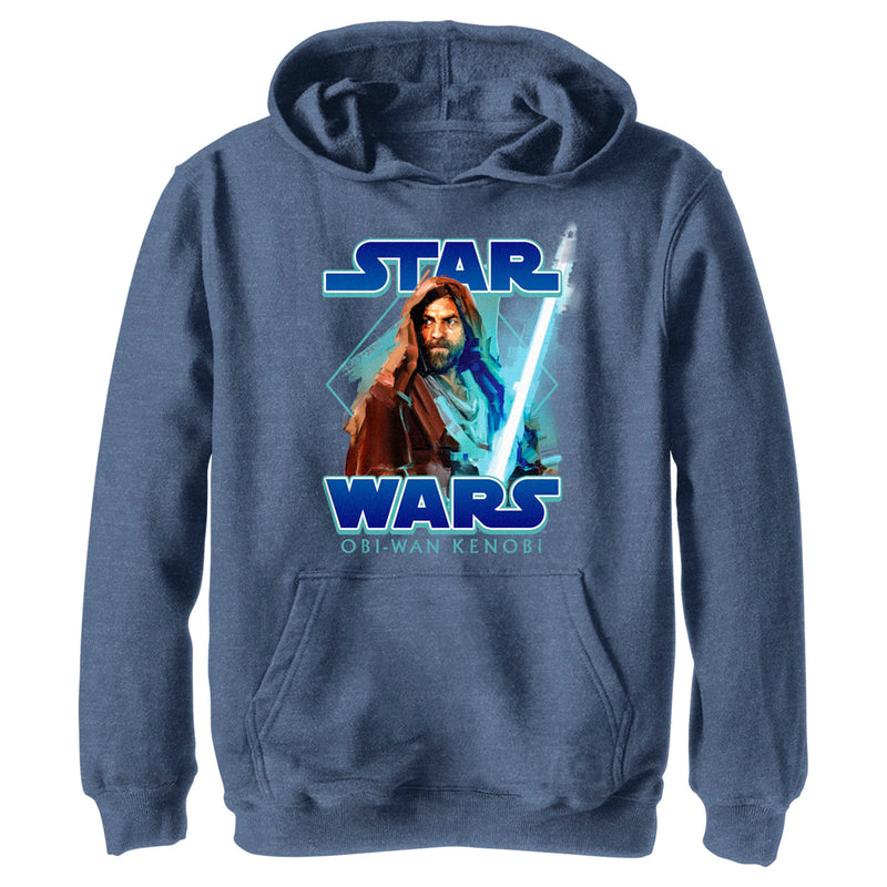 Boy's Star Wars: Obi-Wan Kenobi Jedi Lightsaber with Brushstroke Kenobi Pull Over Hoodie