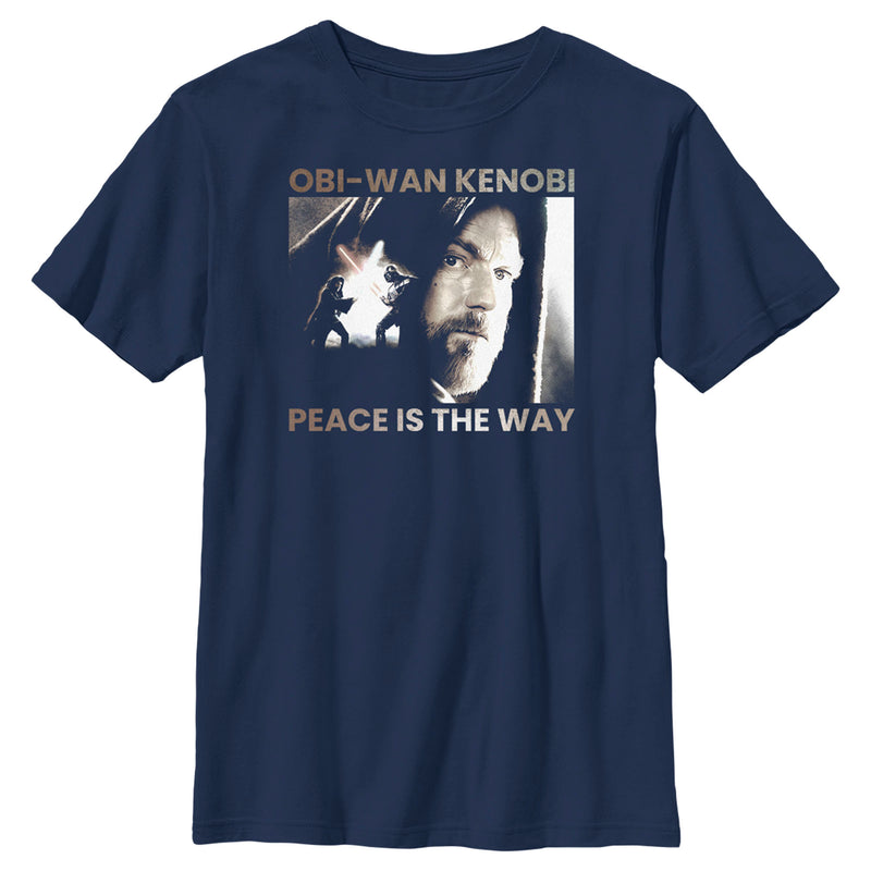Boy's Star Wars: Obi-Wan Kenobi Darth Vader vs Kenobi Peace is the Way T-Shirt