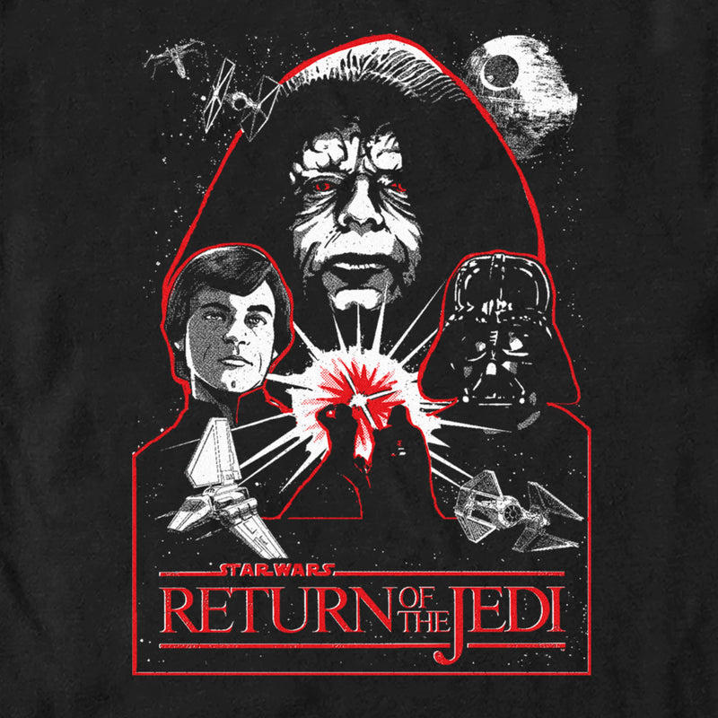 Men's Star Wars: Return of the Jedi Return of the Jedi Emperor Palpatine Black and Red Poster T-Shirt