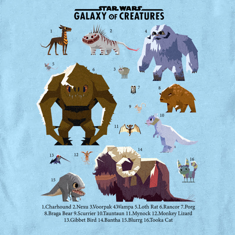 Men's Star Wars: Galaxy of Creatures Wildlife Chart T-Shirt