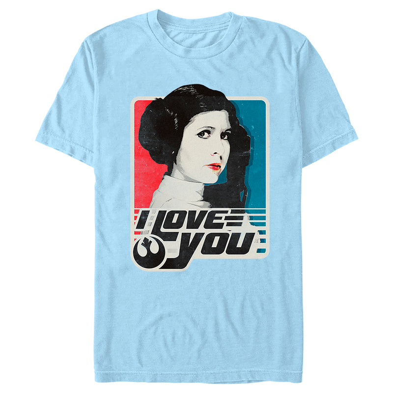 Men's Star Wars Princess Leia I Love You Poster T-Shirt