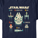 Men's Star Wars: A New Hope Starfighters and Starships Chart T-Shirt