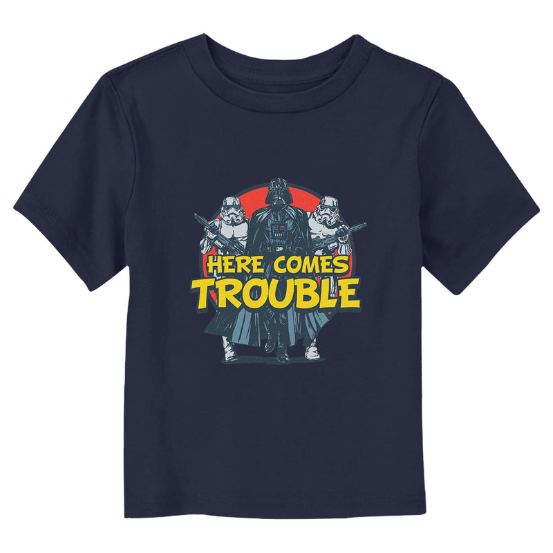 Toddler's Star Wars Darth Vader and Stormtroopers Here Comes Trouble T-Shirt