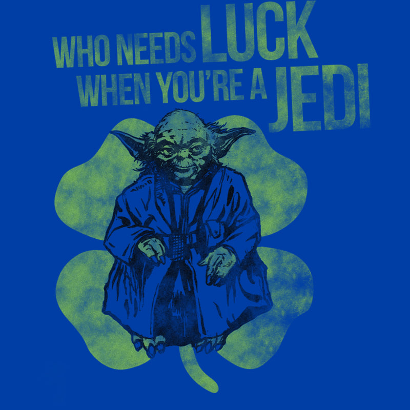 Men's Star Wars Distressed Yoda Who Needs Luck T-Shirt